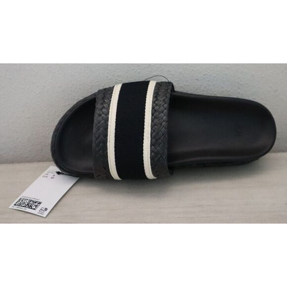 H&M 1215225-001 Women's Sz 6 Black Braided Foot Strap Espadrille Slide Sandals - Picture 5 of 9